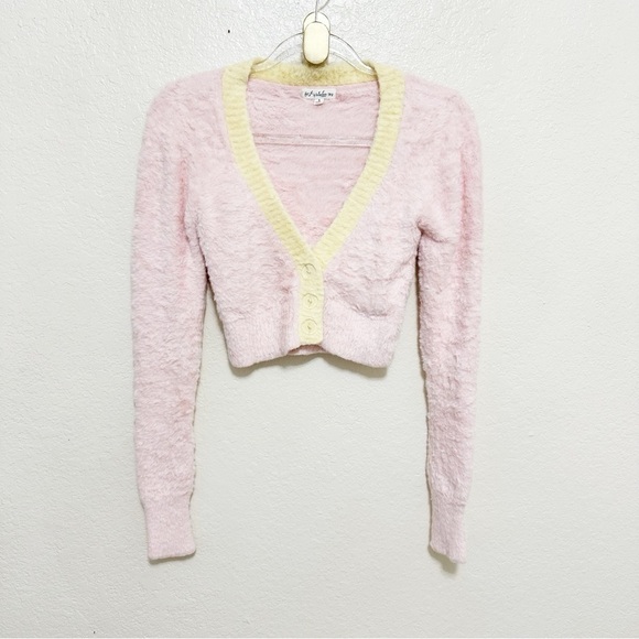 FOR LOVE & LEMONS pink Sheila Cropped Cardigan sweater - Picture 7 of 11